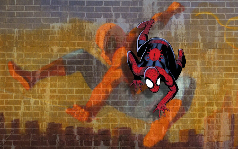 Spider-Man on a Wall — Red