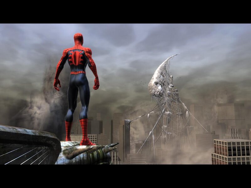 Spider-man on Building — Gray, Dramatic