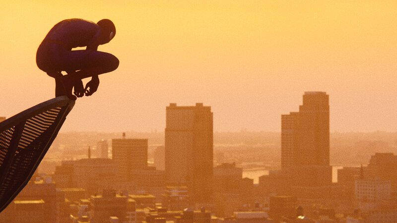 Spider-man on Building — Orange, Dramatic