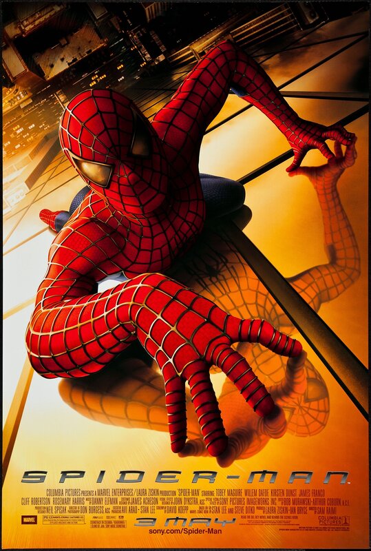 Spider-Man on Building — Red, Dramatic, Night, Illustration, Cityscape