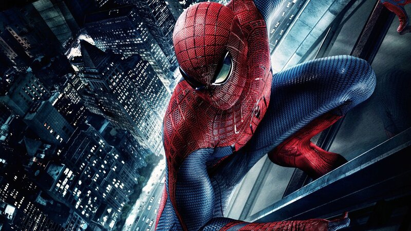 Spider-man on Building — Red, Dramatic, Night, Photograph, City, Skyscraper