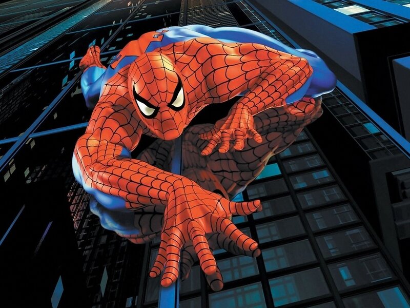 Spider-man on Building — Red, Dramatic