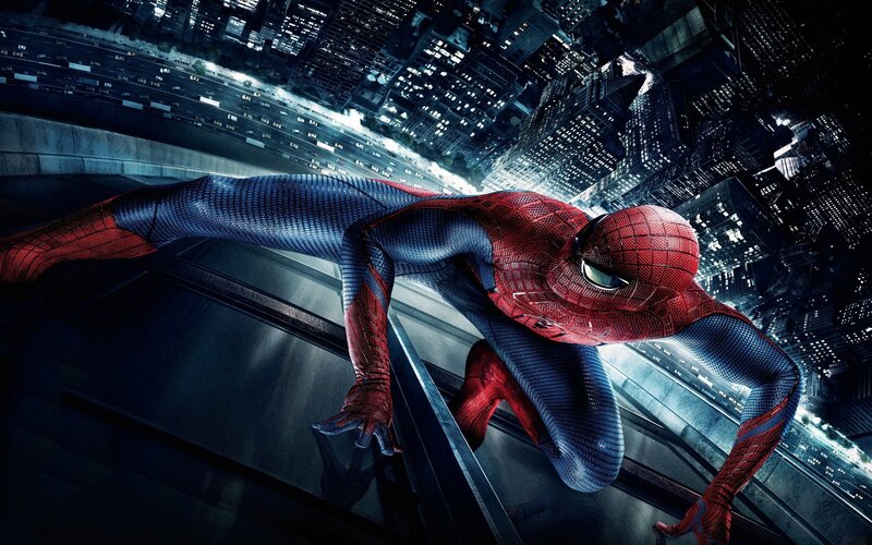 Spider-man on Building — Red, Night