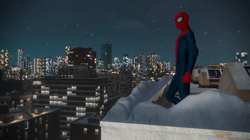 Spider-man on Rooftop — Red, Serene