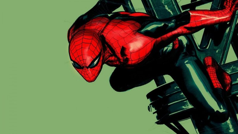 Spider-man on Web — Red, Dramatic, Comic