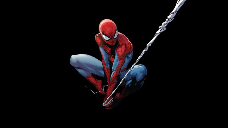 Spider-man on Web — Red, Dramatic