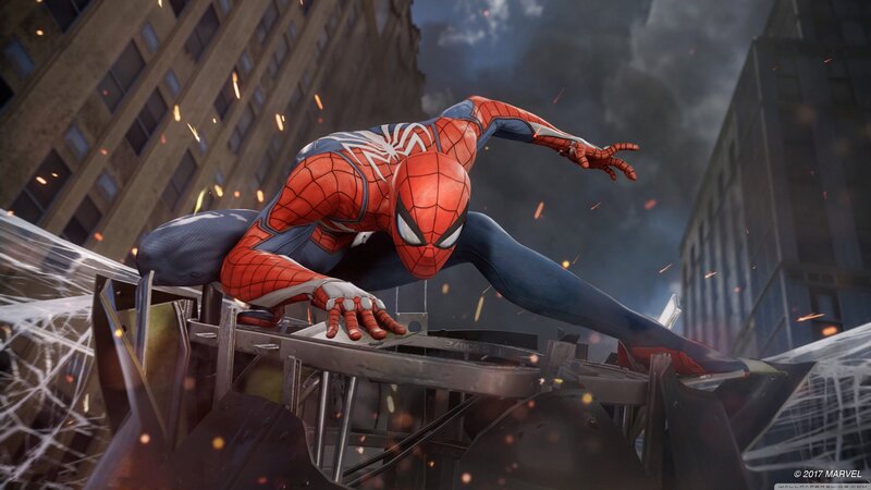 Spider-man on Wreckage — Red