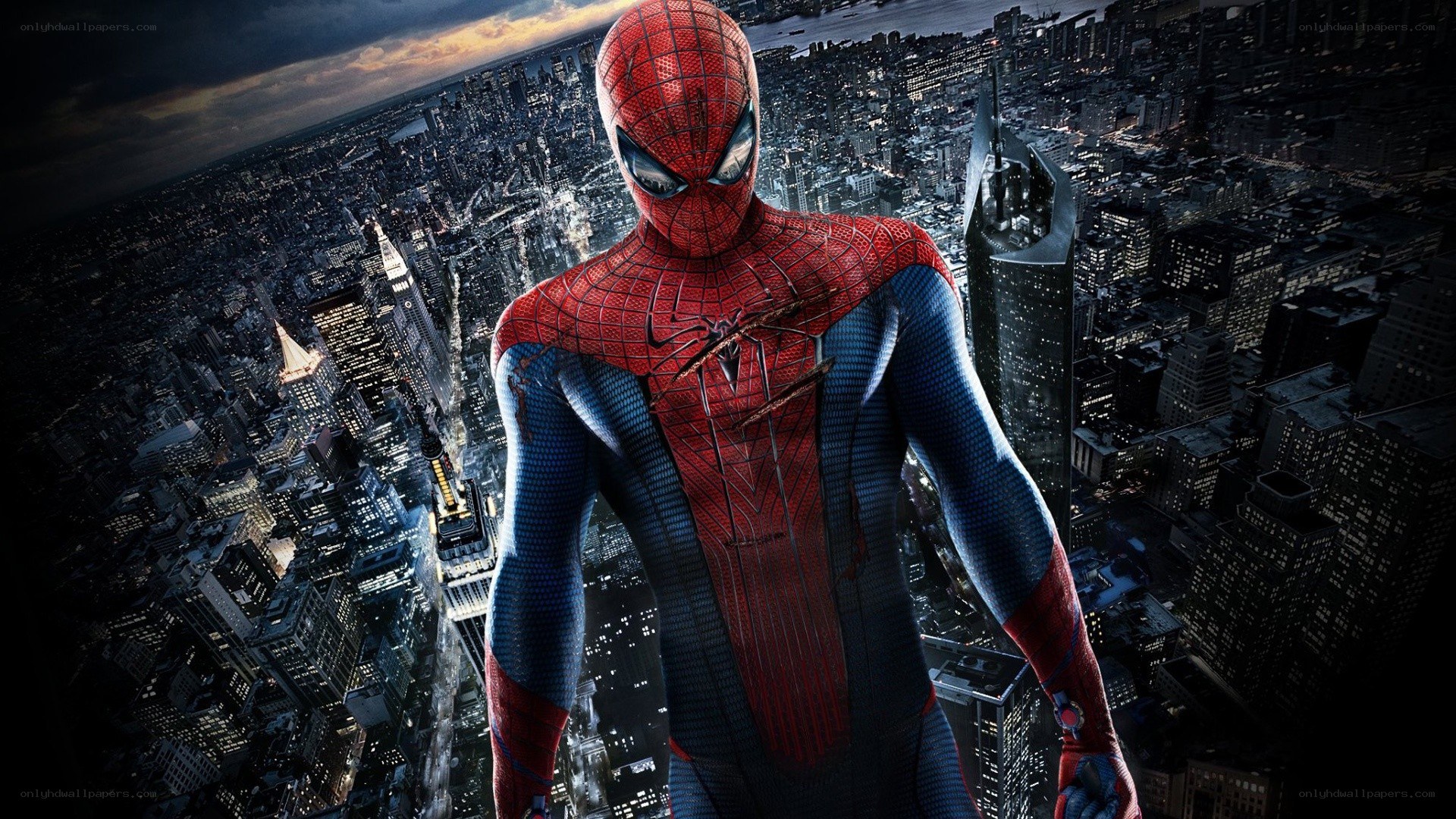 Spider-Man over cityscape