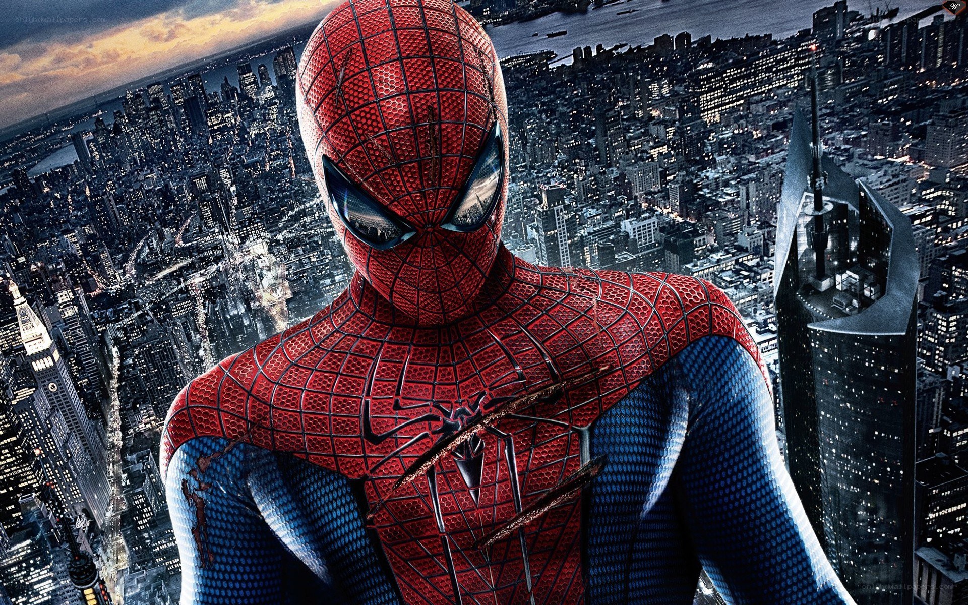 Spider-Man over cityscape