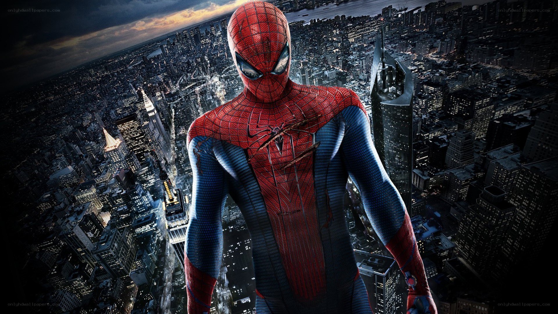 Spider-Man over cityscape