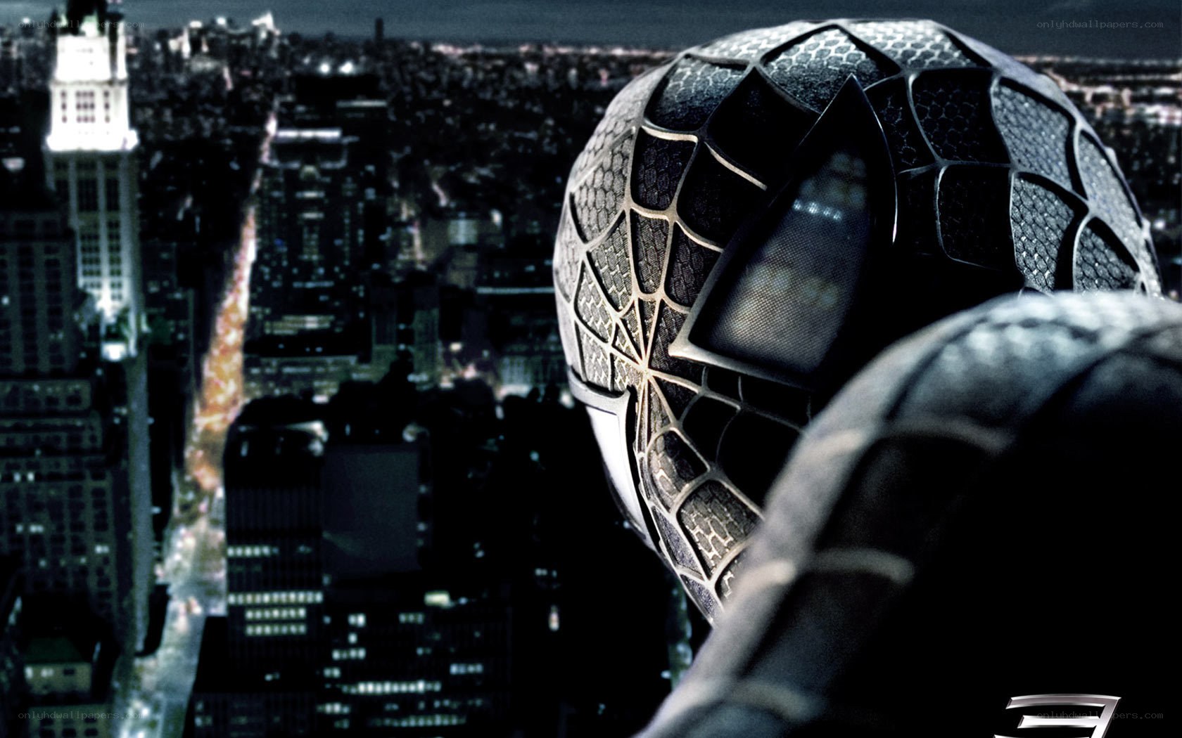 Spider-Man overlooking city at night