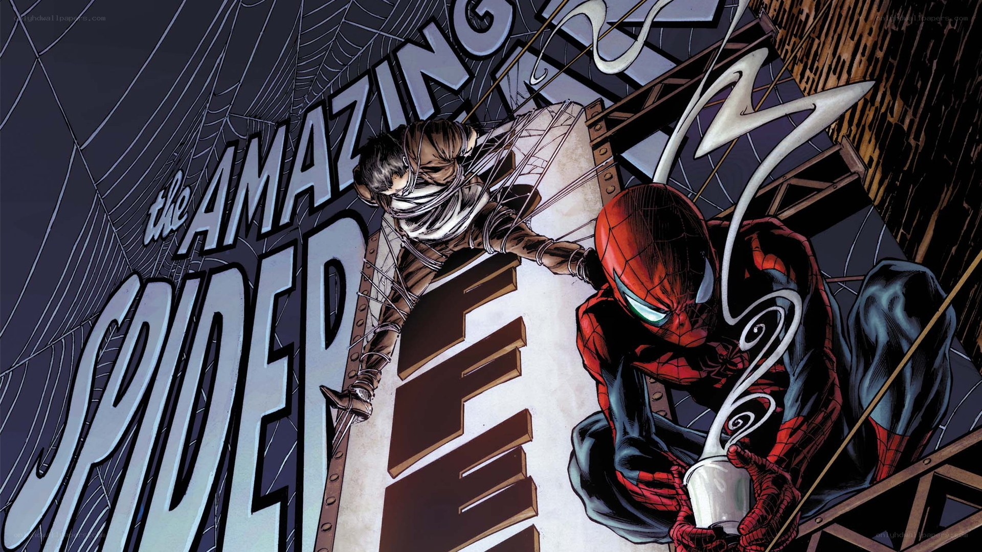 Spider-Man saves a man