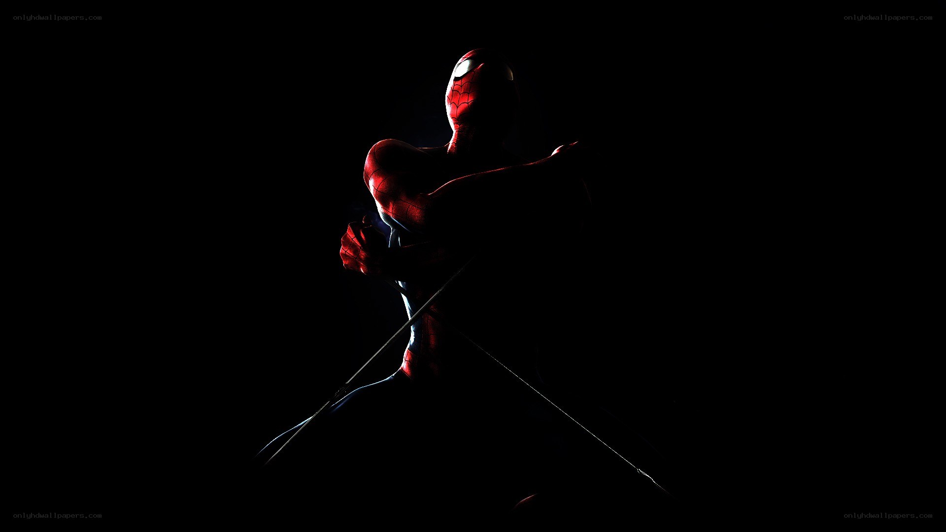 Spider-Man silhouette in darkness