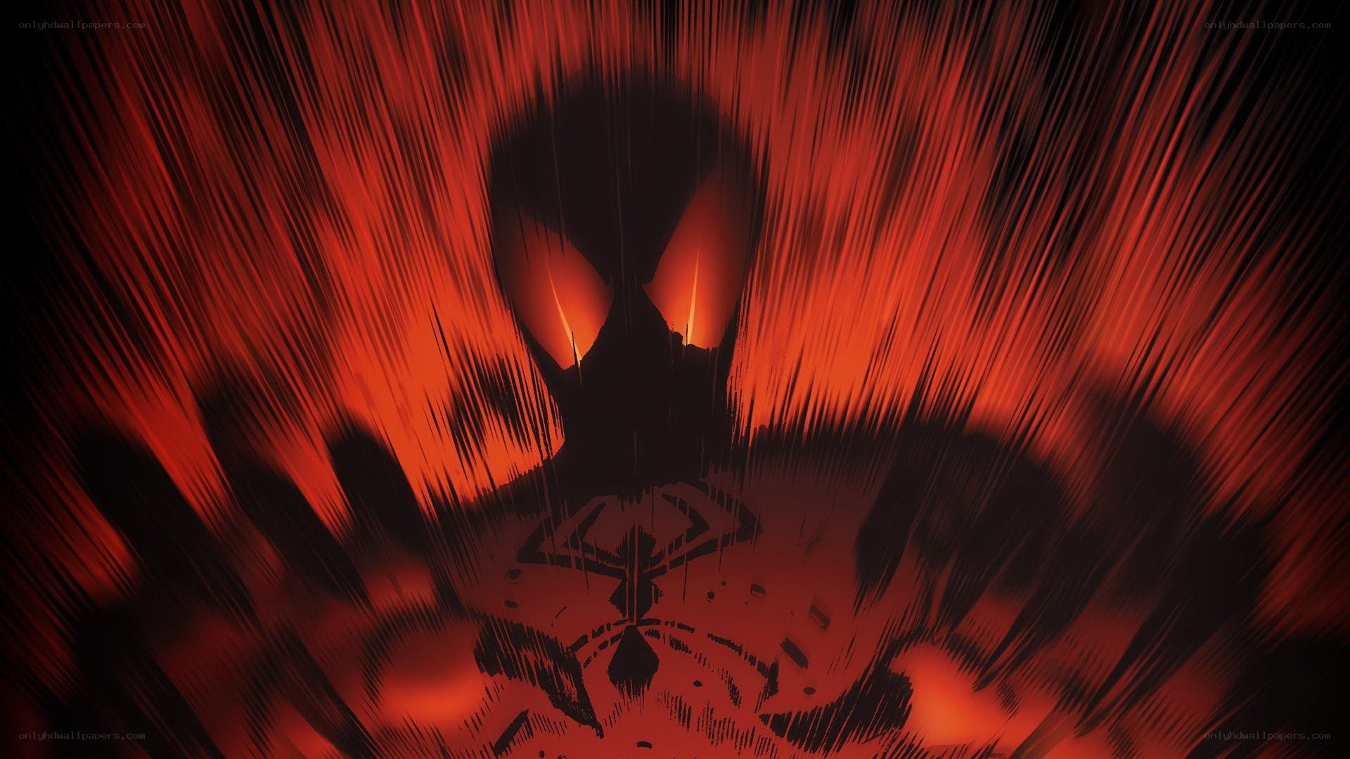 Spider-Man silhouette in red