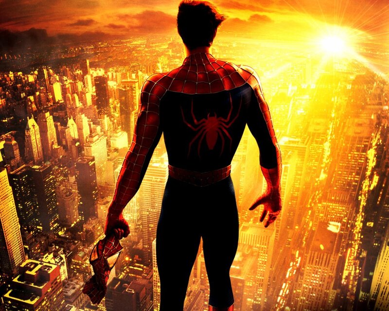 Spider-man Standing — Red, Dramatic, Sunrise