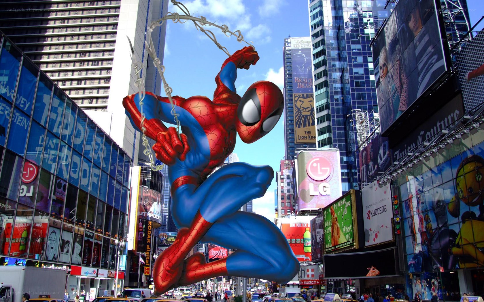 Spider-Man statue in Times Square