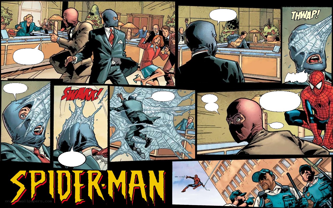 Spider-Man stops a bank robbery