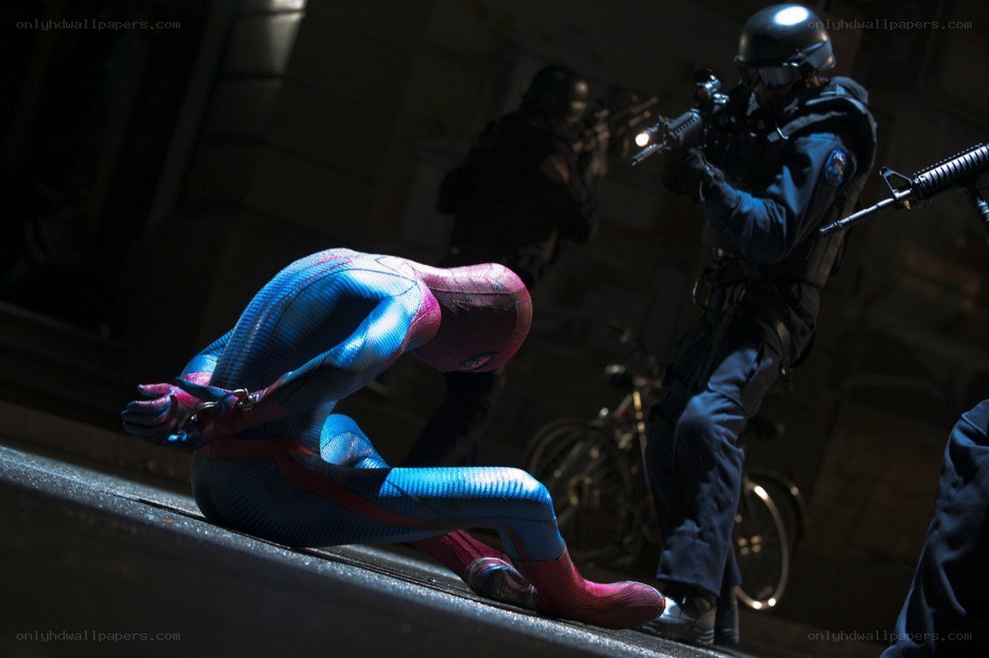 Spider-Man subdued by police
