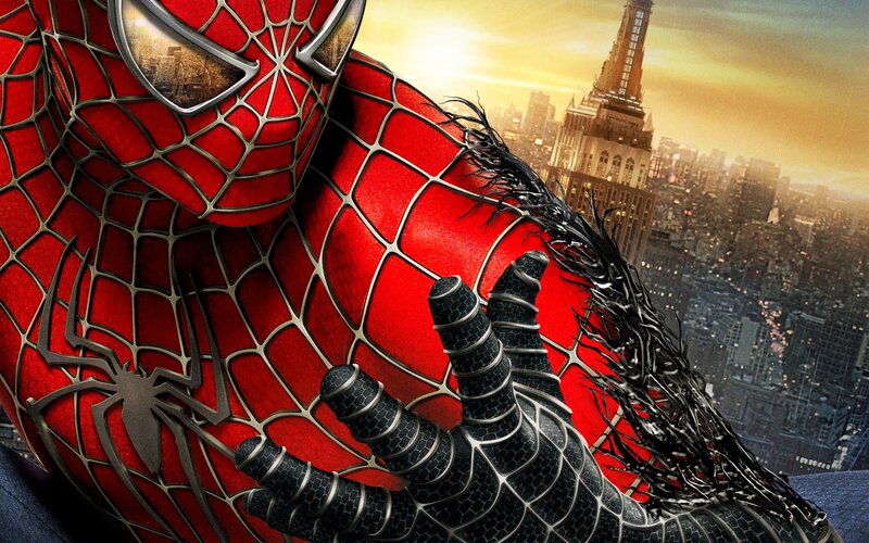 Spider-man Suit — Red, Dramatic, Sunset, Digital Art, Cityscape