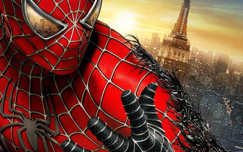 Spider-Man Suit — Red, Dramatic, Sunset, Digital Art