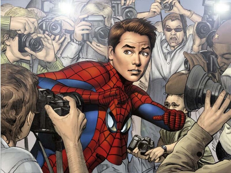Spider-Man Surrounded by Photographers