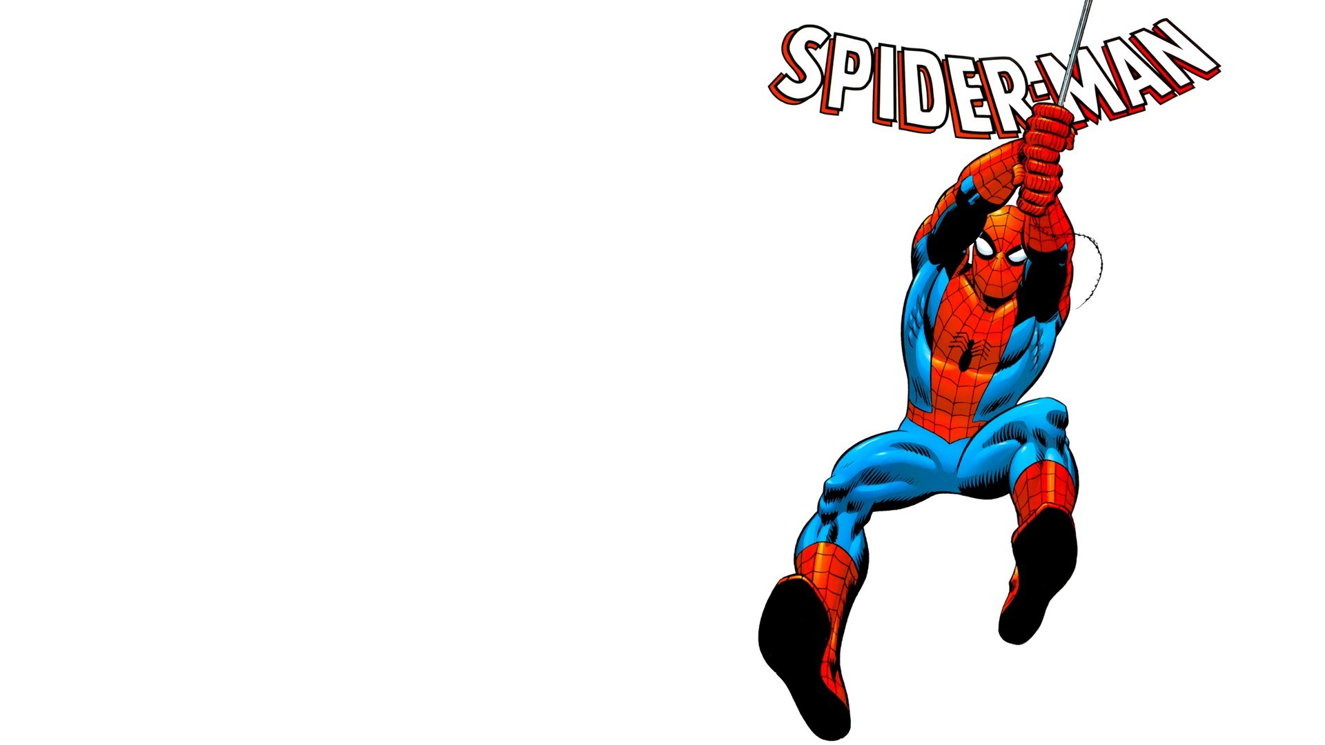 Spider-Man swinging on web