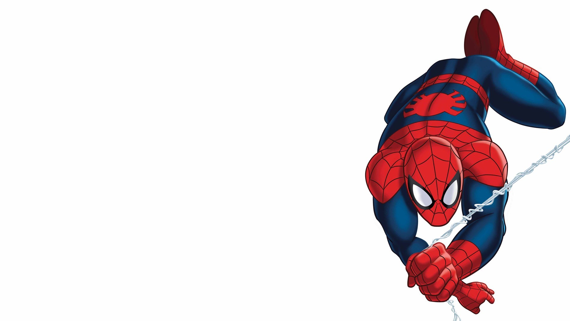 Spider-Man swinging on web