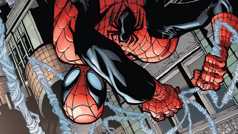 Spider-Man Swinging on Web — Red, Action-packed