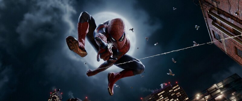 Spider-man Swinging on Web — Red, Dramatic, Night, 3d Render
