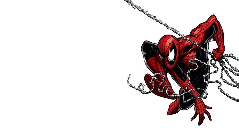 Spider-man Swinging on Web — Red, Dynamic, Comic