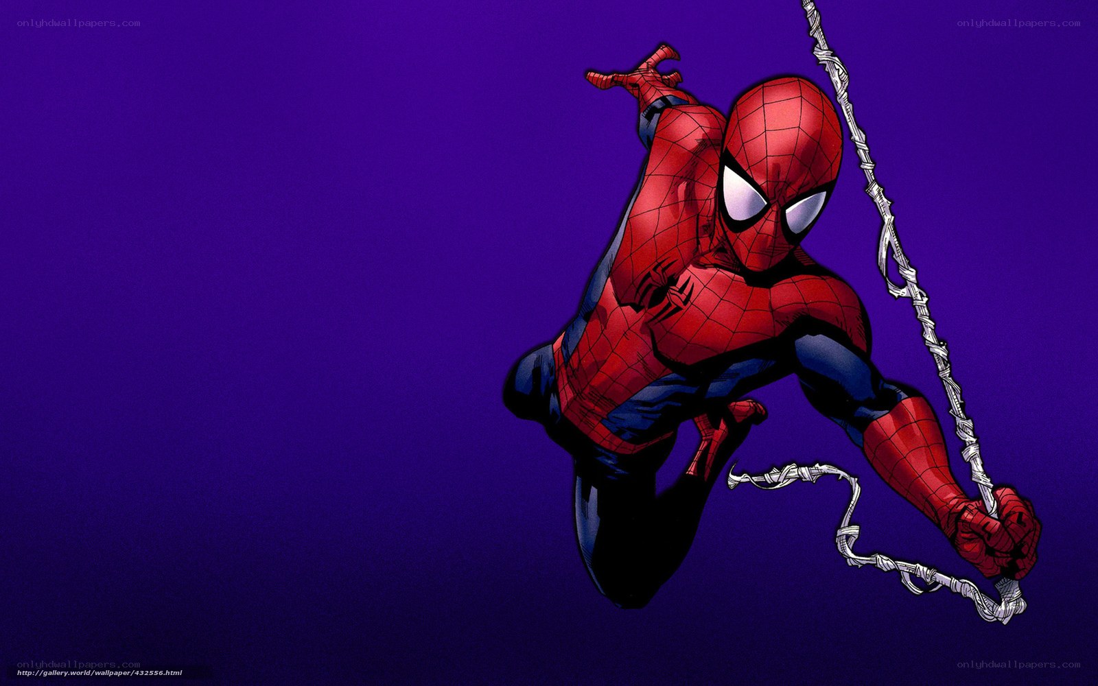 Spider-Man swinging on web