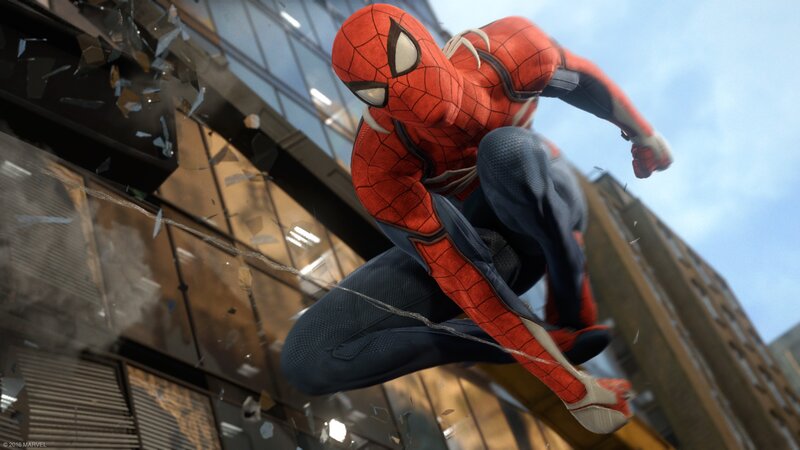 Spider-man Swinging — Red, Action, Afternoon