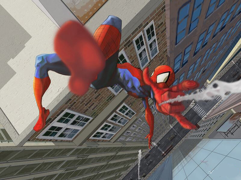 Spider-man Swinging — Red, Action