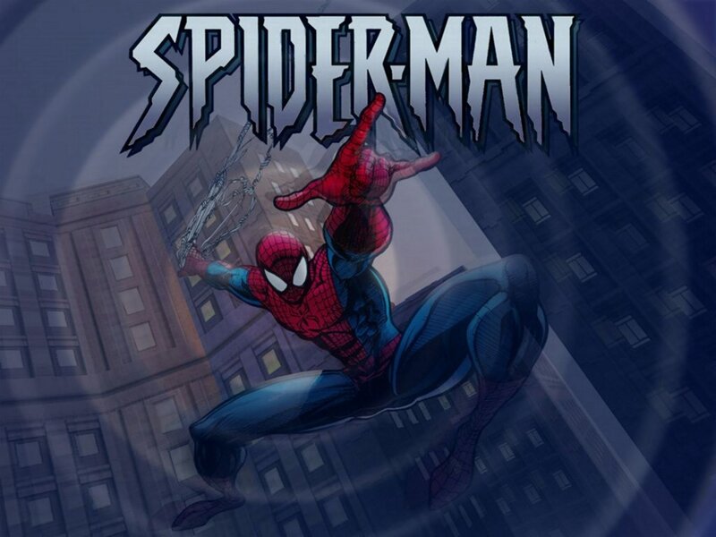 Spider-Man Swinging — Red, Dramatic, Night, Comic, City Buildings
