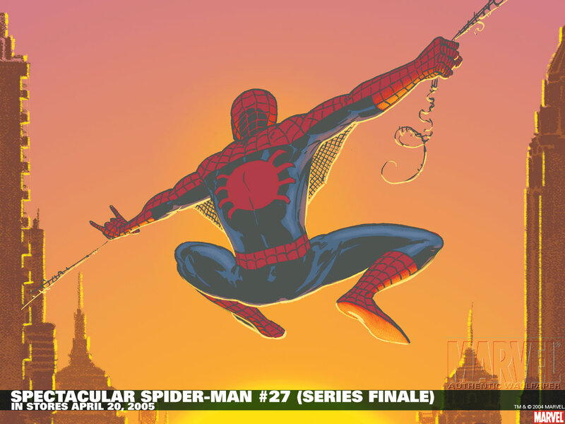 Spider-man Swinging — Red, Dramatic, Sunset, Comic