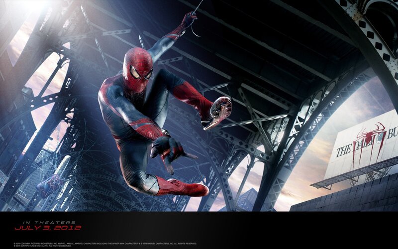 Spider-man Swinging — Red, Dramatic, Sunset, Digital Art, Bridge, Billboard
