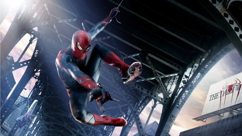 Spider-man Swinging — Red, Dramatic, Sunset, Digital Art, Bridge, Web, Billboard