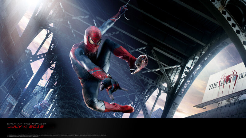 Spider-man Swinging — Red, Dramatic, Sunset, Digital Art