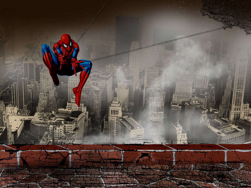 Spider-man Swinging — Red, Dramatic