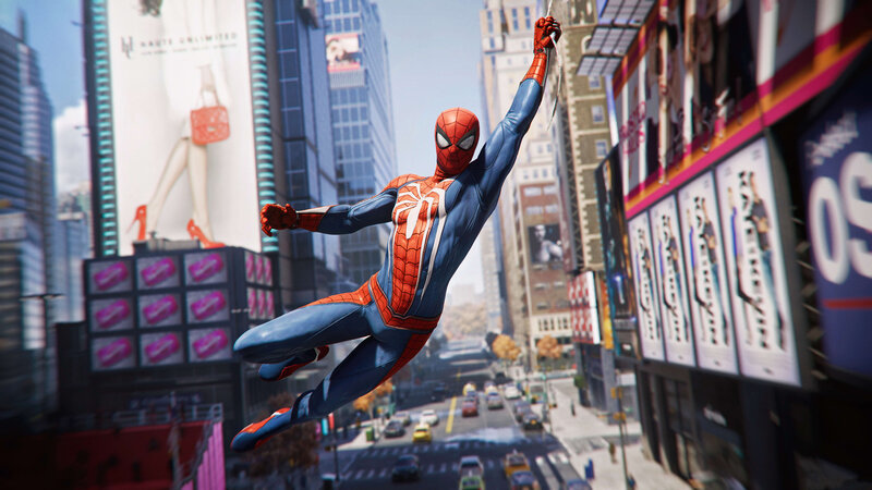 Spider-man Swinging Through City — Red, Dynamic, Afternoon, 3d Render