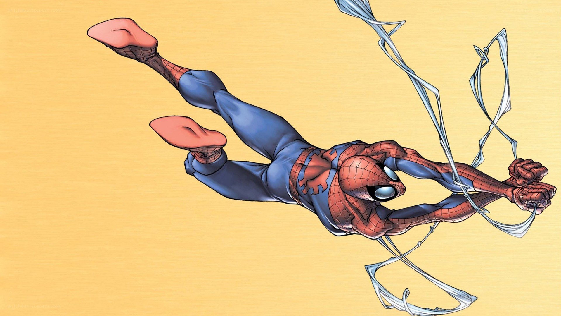 Spider-Man swinging through the air