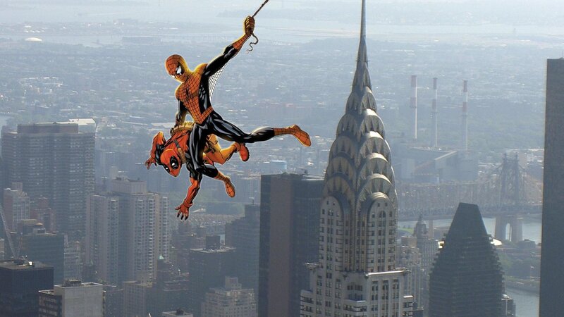 Spider-Man swings over New York
