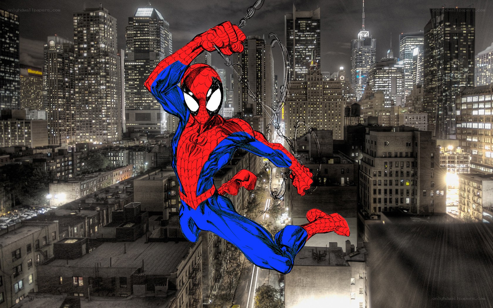 Spider-Man swings through city