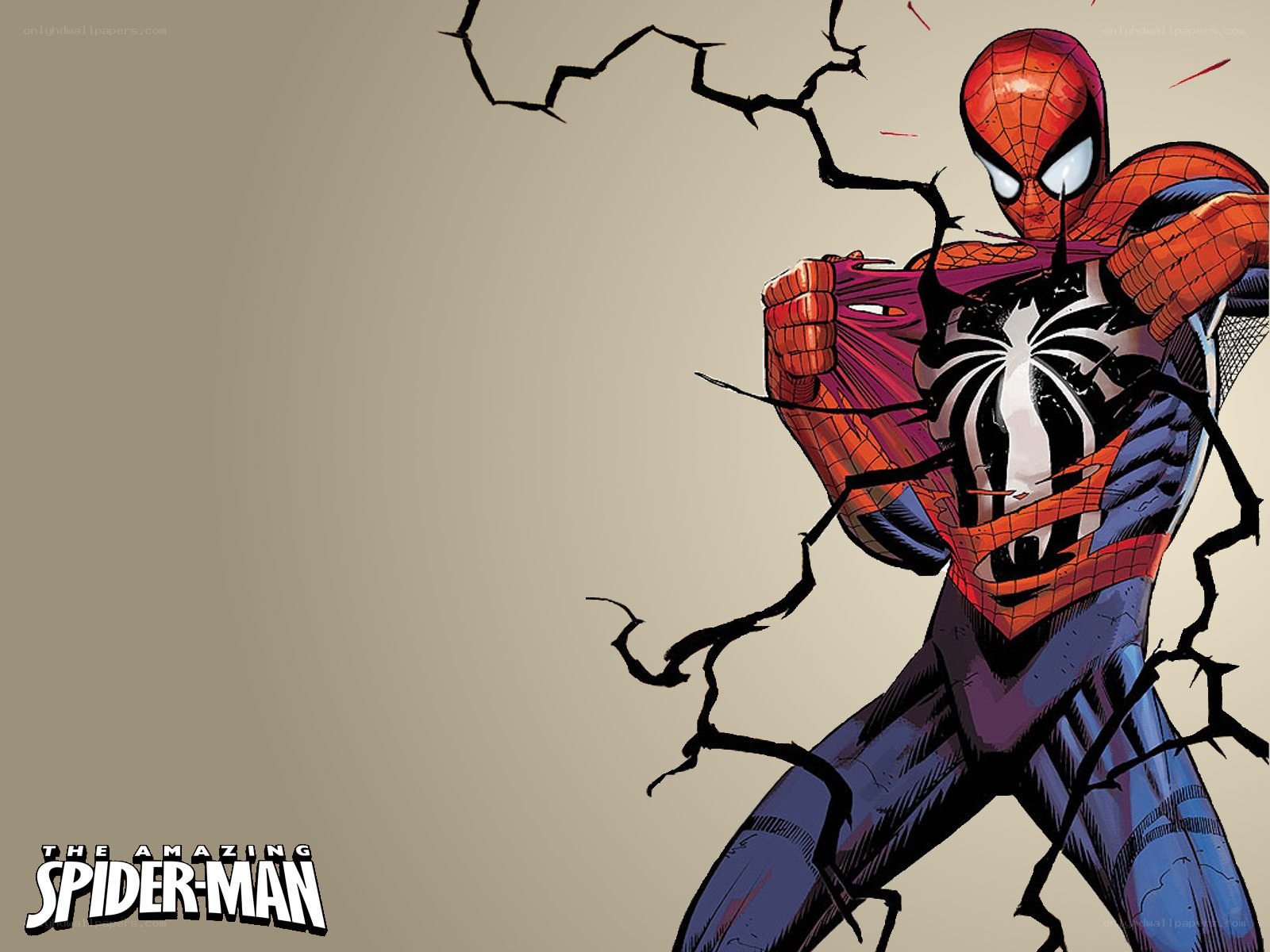 Spider-Man tearing suit