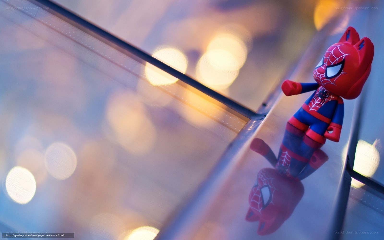 Spider-Man toy on glass