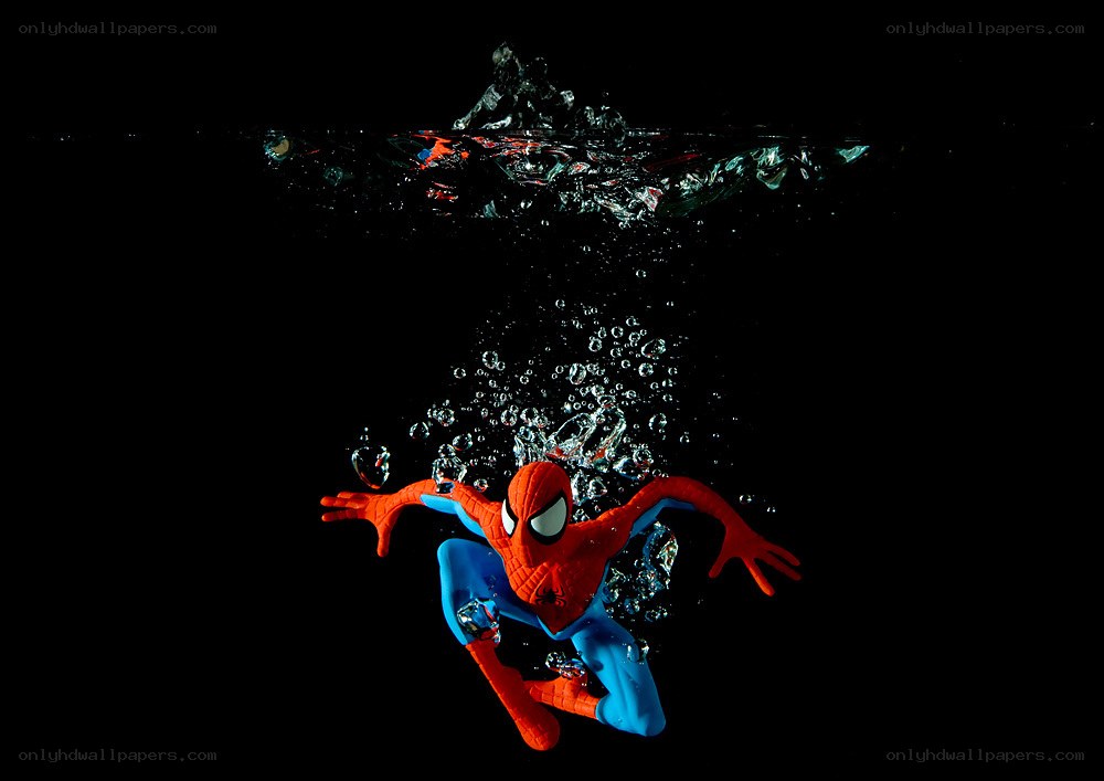 Spider-Man toy underwater