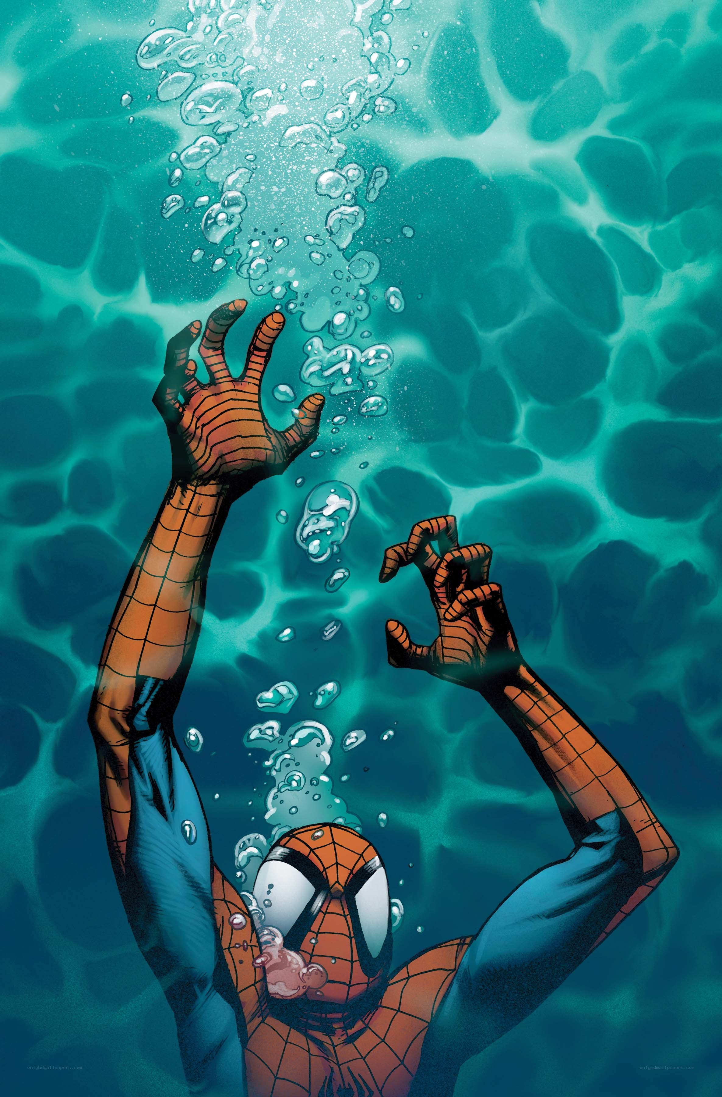 Spider-Man underwater struggle