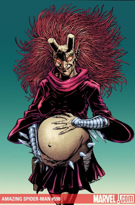 Spider-Man villain with a pregnant belly