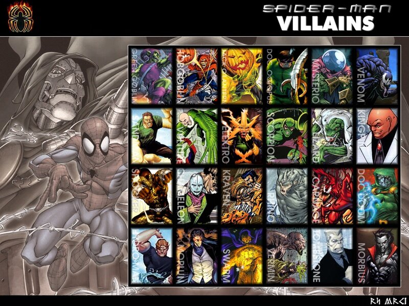 Spider-Man Villains Collage — Black