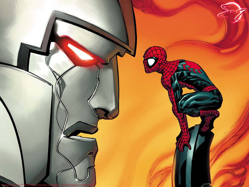 Spider-Man vs. a robotic villain